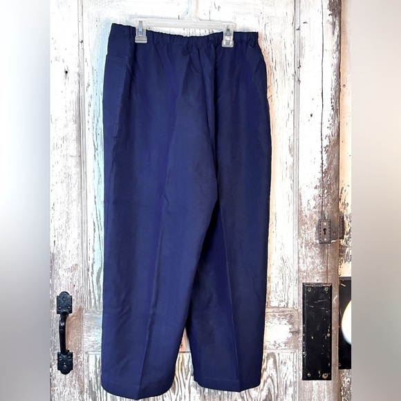 HAVANA JACKS WIDE LEG BEACH PANTS SZ LG DK NAVY RAYON BLEND BREEZY BEACH VACAY - Picture 2 of 11